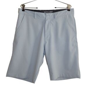 Men's Matte Grey Pale Blue / Gray Performance Golf Shorts Sz 32